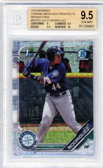 2019 Bowman Chrome Mega Box Prospects Refractor Julio Rodriguez #BCP33 BGS 9.5