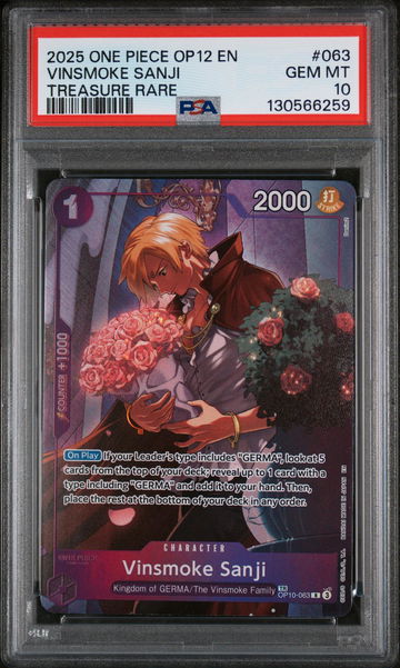 2025 Legacy of the Master (Op12) - English Tr Ver. (Tr Next To Number) Vinsmoke Sanji #OP10-063 PSA 10