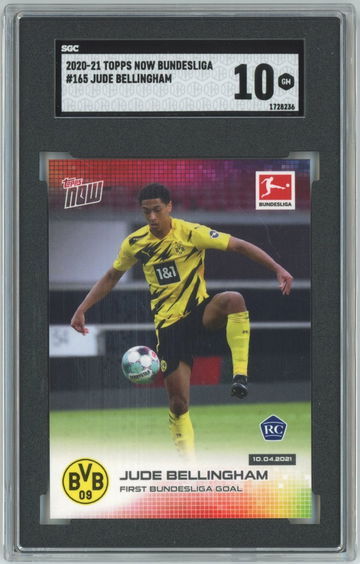 2020-21 JUDE BELLINGHAM TOPPS NOW BUNDESLIGA #165 RC SGC 10 GEM MINT