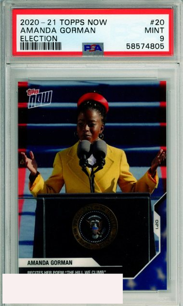 2020 TOPPS NOW AMANDA GORMAN #20 ELECTION INAUGURATION DAY PSA 9 MINT