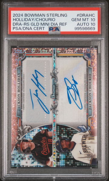 2024 Bowman Sterling Gold Mini Dia Ref Holliday Chourio #DRAHC Auto /15 PSA 10 Auto 10