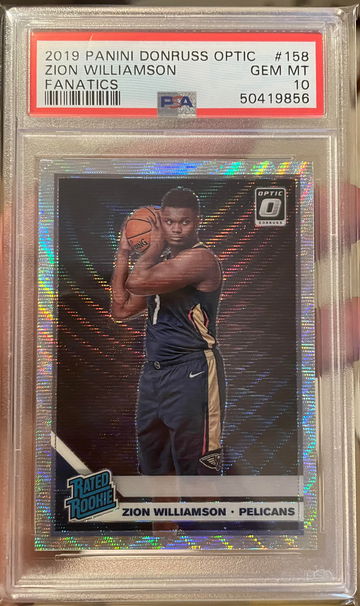2019-20 Panini Optic Fanatics Zion Williamson RC ( PSA 10 )