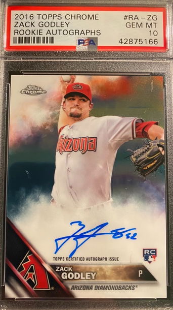 Zack Godley 2016 Topps Chrome Auto PSA 10