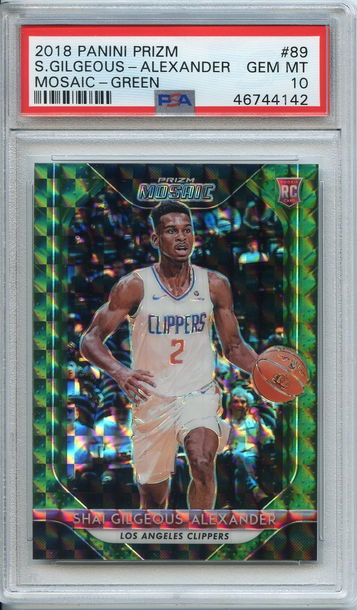 Shai Gilgeous Alexander Gilgeous-Alexander Green Mosaic PSA 10 NEP