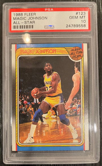 1988 Magic Johnson fleer all star psa 10 123
