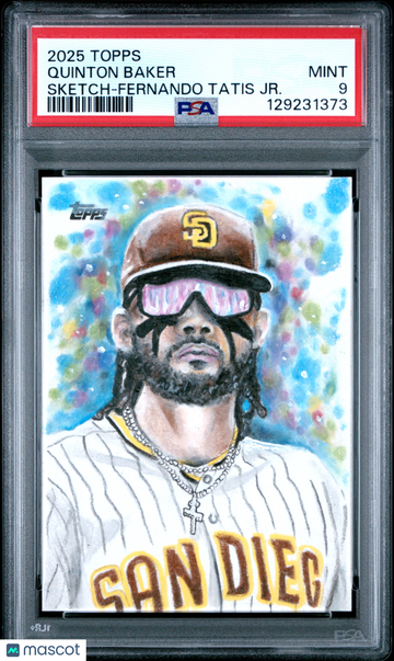 2025 Topps Sketch Cards Quinton Baker Fernando Tatis JR. PSA 9