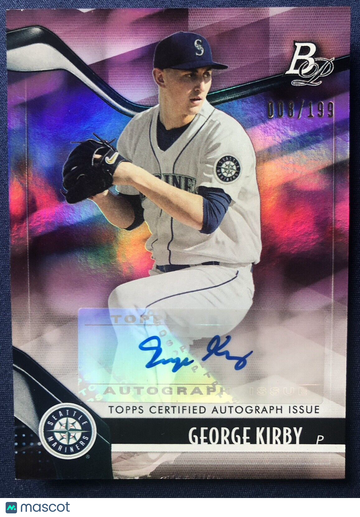GEORGE KIRBY 2021 Bowman Platinum Top Prospects AUTO Pink Parallel SP #008/199