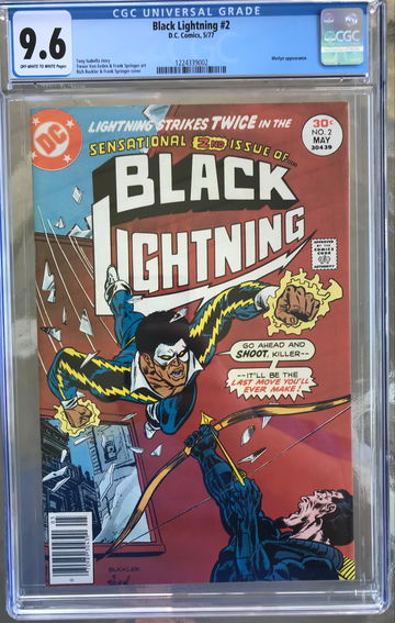 Black Lightning #2 (1977) CGC 9.6 -- O/w to White pgs; Merlyn app.; Isabella