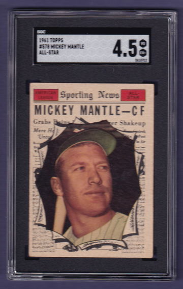 1961 Topps #578 Mickey Mantle All-Star SGC 4.5