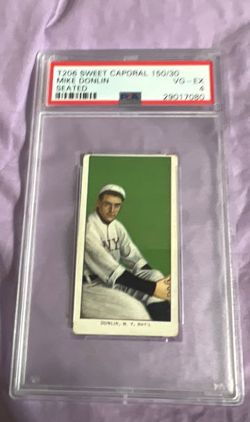 T206 donlin seated psa 4 sweet cap