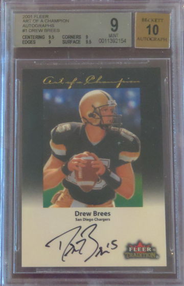 2001 Fleer Tradition Art of a Champion AUTOGRAPH DREW BREES #1