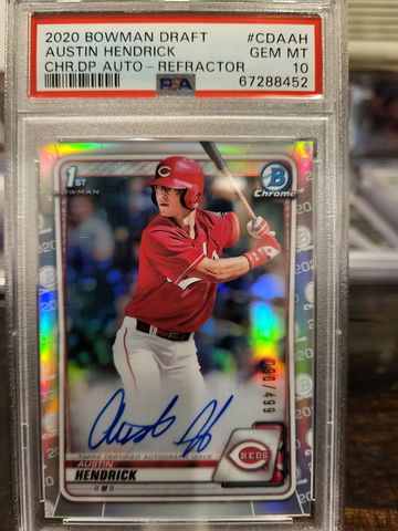 2020 Bowman Draft Austin Hendrick Refractor auto /499 PSA 10