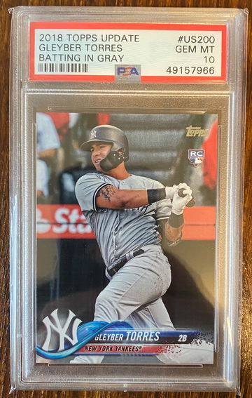 2018 Topps Update Gleyber Torres Photo Variation Batting in Gray SSP PSA 10