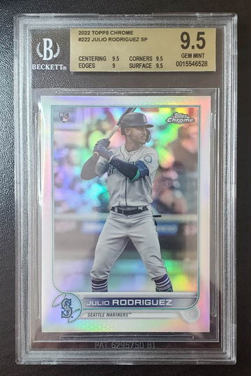 2022 Topps Chrome Refractor SP #222 Julio Rodriguez RC BGS 9.5