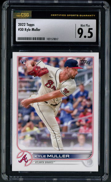 2022 Topps Series 1 Kyle Muller RC #30 CSG 9.5 - Atlanta Braves