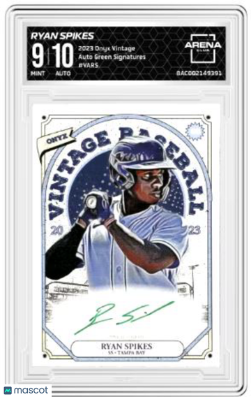 2023 Oynx Vintage Ryan Spikes #VARS Auto Green Signature /50 Arena Club 9 Auto 10