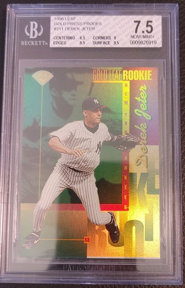 1996 Leaf Gold Leaf Rookies Derek Jeter Gold Press Proof Rare!