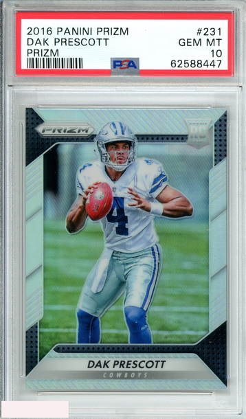 2016 PANINI PRIZM DAK PRESCOTT #231 PRIZM DALLAS COWBOYS ROOKIE RC PSA 10 GEM MT