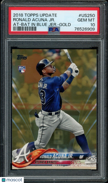 2018 Topps Update #US250 Ronald Acuna Jr. Gold 1004/2018 PSA 10 Gem Mint