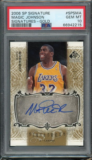 2006 SP Signature Magic Johnson Signatures Gold /10 PSA 10
