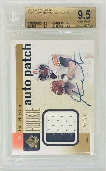 2011 SP Authentic Cam Newton Auto RPA BGS 9.5 w/10 Autograph /299