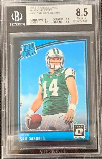 2018 Donruss Optic Sam Darnold  Black Velocity 23/25 Rookie BGS 8.5 Jets 