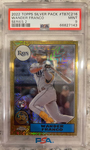2022 Series 2 1987 Topps Chrome Silver Pack Mojo Wander Franco PSA 9 Rookie RC