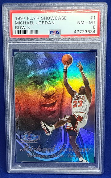 1997 Flair Showcase Michael Jordan Row 3 #1 PSA 8