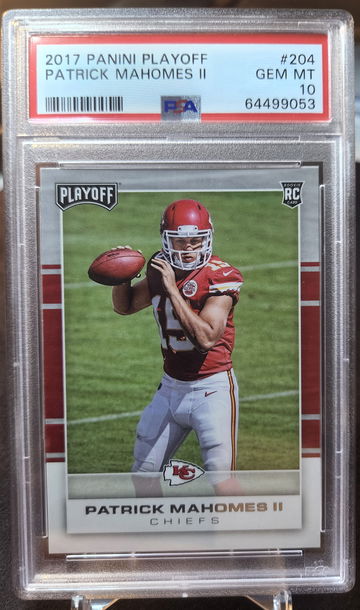 2017 Panini Playoff Patrick Mahomes RC Rookie #204 Gem Mint PSA 10 Chiefs