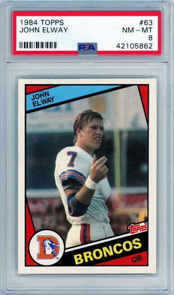 John Elway 1984 Topps #63 RC PSA 8 Rookie Cert #42105862