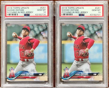 2018 Topps Update Shohei Ohtani Rookie RC PSA 10 (Qty 2)