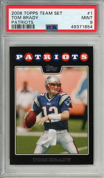 Tom Brady 2008 Topps Patriots Team Set #1 PSA 9 Mint! 1654