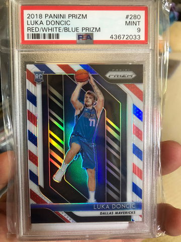 Luka Doncic 2018 Prizm Red White Blue PSA 9