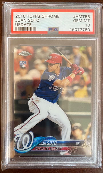 JUAN SOTO 2018 TOPPS CHROME UPDATE RC PSA 10 GEM MINT 
