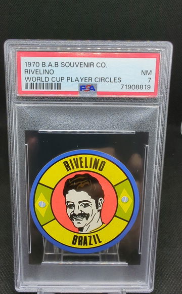 1970 B.A.B. Souvenir Co. World Cup Player Circles Rivelino PSA 7