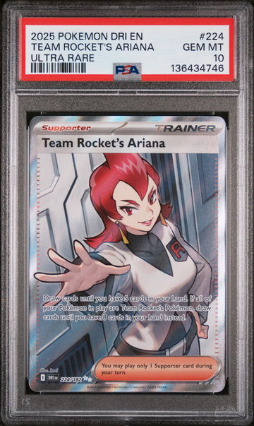 2025 Pokemon Scarlet and Violet Destined Rivals Ultra Rare Team Rocket's Ariana #224 PSA 10