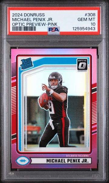 2024 Donruss Optic Rated Rookie Preview Pink Michael Penix Jr. #308 PSA 10