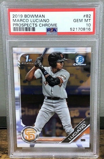 2019 Topps Bowman Chrome Bowman Marco Luciano #82 PSA 10 GEM MT 