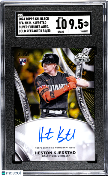 2024 Topps Chrome Black Heston Kjerstad #SFA-HK Super Fut. Autograph Gold Refractor SGC 9.5 Auto 10