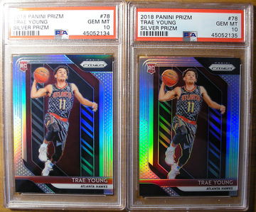 Trae Young 2018 Panini Prizm #78 Silver Prizm PSA 10 x2
