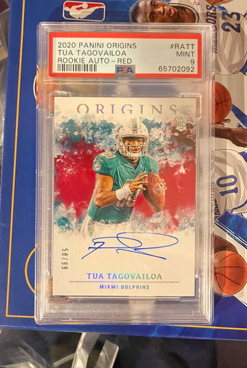 2020 RC Rookie Red Auto Tua Tagovailoa PSA 9 58/99