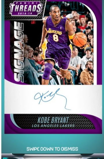2018 Panini Threads Panini Dunk Kobe Bryant