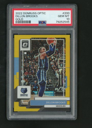 2022 Donruss Optic Gold Dillon Brooks #200 /10 PSA 10