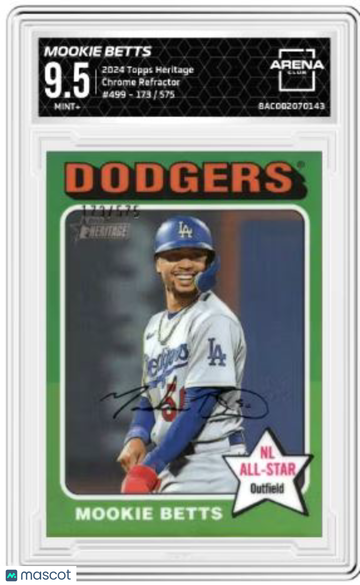 2024 Topps Heritage Mookie Betts #499 Chrome Refractor /575 Arena Club 9.5