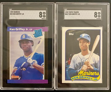 1989 Donruss and Topps Griffey RC SGC 8 Lot! Great undergraded cards!