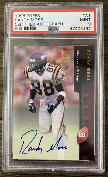 1998 Topps Randy Moss Autograph Rookie card PSA 9 MINT