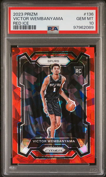 2023 Panini Prizm Red Ice Prizm Victor Wembanyama #136 PSA 10
