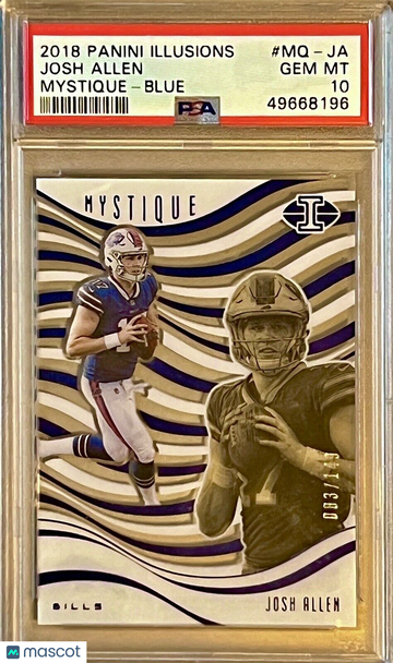 /149 POP 5 PSA 10 RC Josh Allen 2018 Illusions Blue Acetate Holo Rookie Mystique