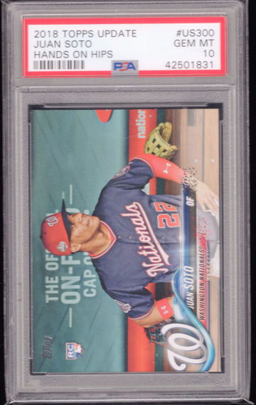 2018 TOPPS UPDATE JUAN SOTO RC HANDS ON HIPS PSA 10 