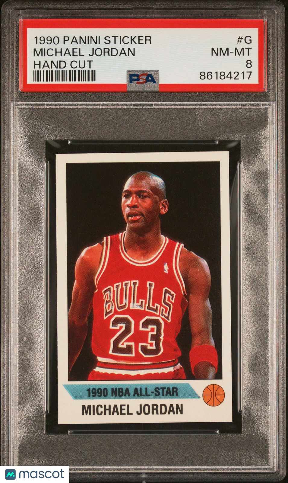 1990 Panini Sticker Michael Jordan #G Sticker PSA 8